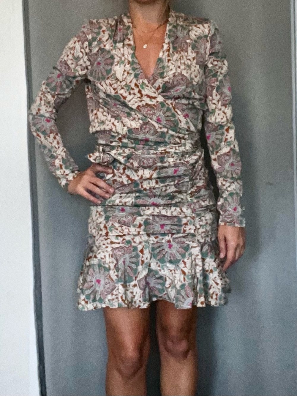 Veronica Beard Agatha silk-blend ruched Mini Dress Size 0